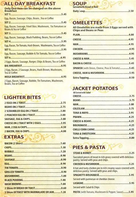 tower junction café|Menu .